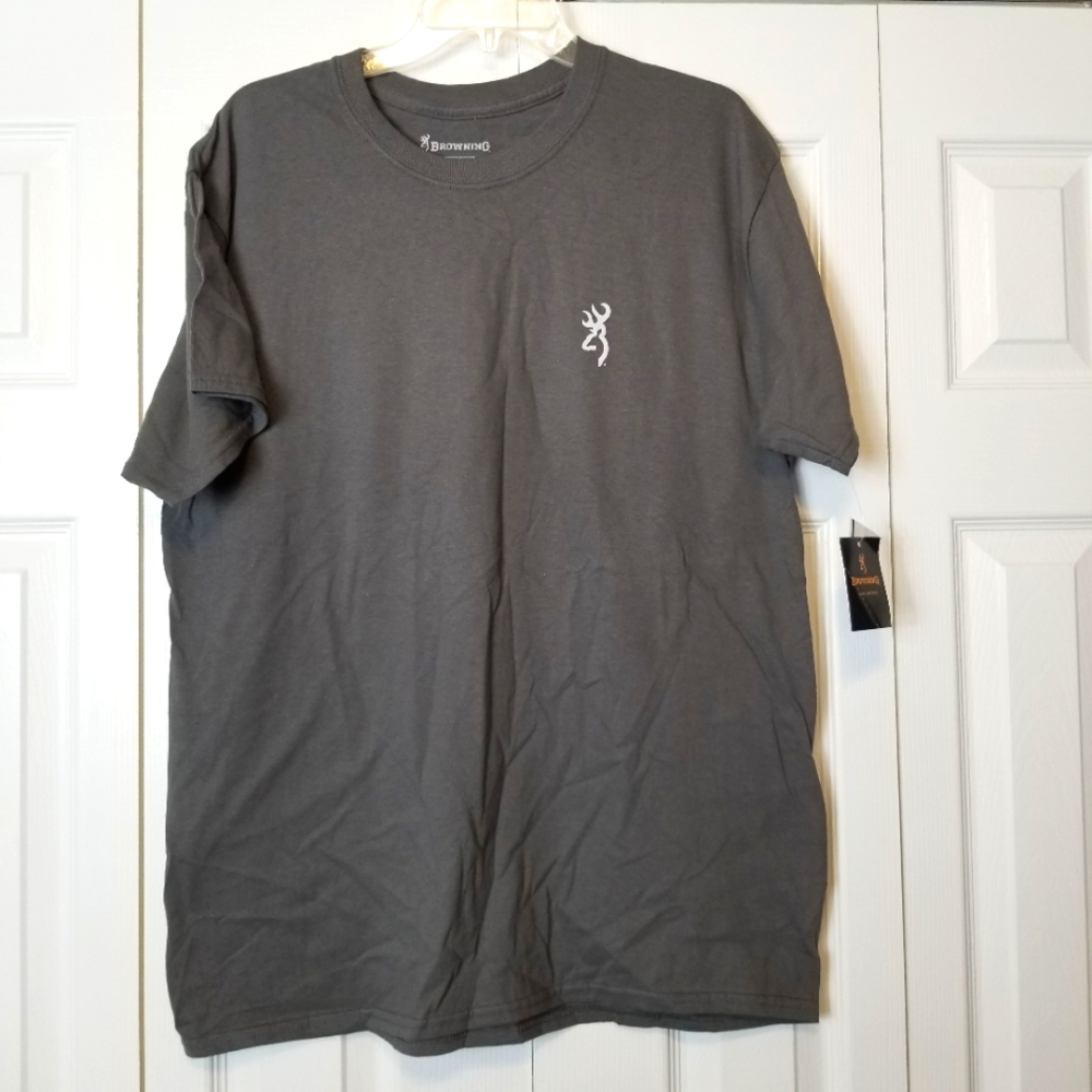 Browning Outfitters Gray Signature Logo T-Shirt NWT